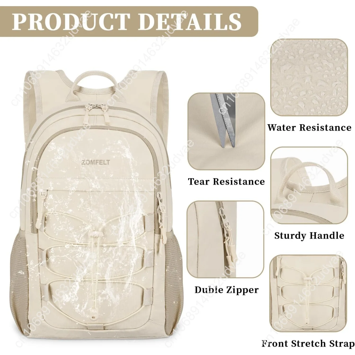 ZOMFELT Hiking Backpack for Women Men, 15L Packable Small Travel Backpack for Trip, Water Resistant Lightweight Backpacks