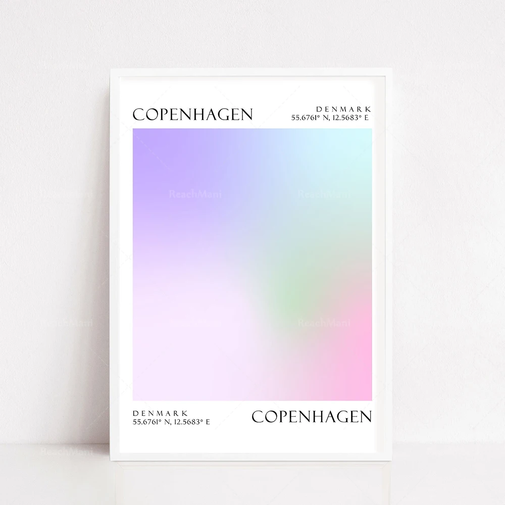 أوسلو النرويج، تركيا، إستونيا، أيرلندا، موسكو، نيبال، كوريا الشمالية بيونغيانغ، الدنمارك، تايوان، صربيا ملصق السفر التدرج