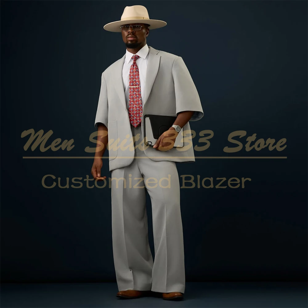 

Мужской летний костюм свободного кроя класса люкс с отложным воротником, двойным разрезом сзади, индивидуальный пошив, 2 предмета: пиджак и брюки, повседневная верхняя одежда