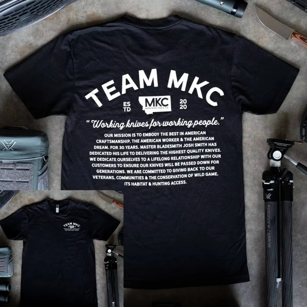 New 2026 TEAM MKC TEE - BLACK Tactical T-Shirt High-end Luxury Unisex Style Both of Men and Women Summer Fashion T-shirt