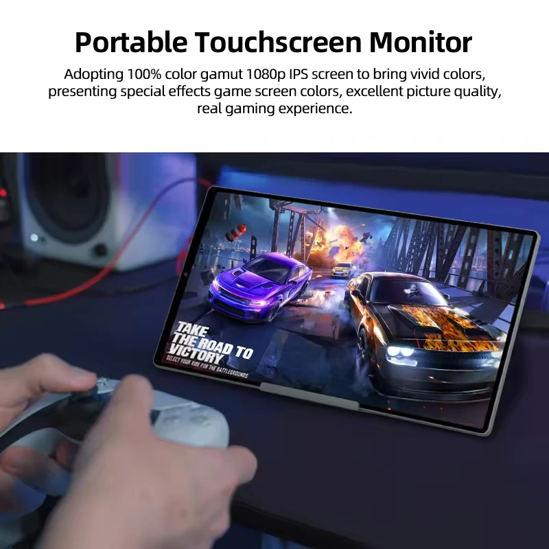 21.5 Inch Smart Television 4+64G Rotating Display Android 12 Portable Gaming Monitor with Bluetooth Controller for Home Play