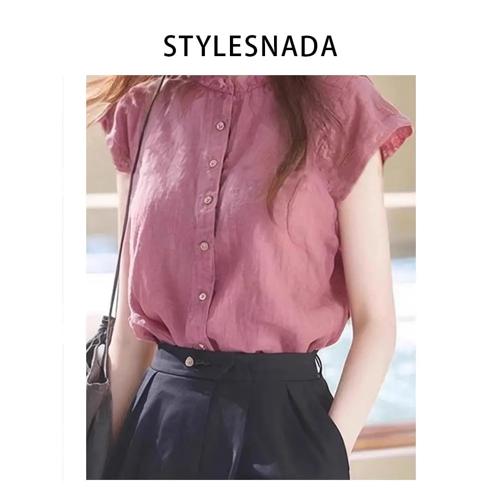 slesnada-coreen-chic-irt-femmes-design-sensation-col-montant-lin-petit-flng-sve-protection-solaire-vetements-superieurs