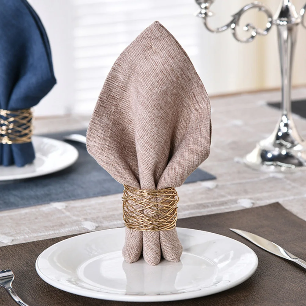 

1Set Napkin Ring Metal Gold Elegant Iron Wire Style Creative Napkin Buckles Perfect Dinner Party Decoration
