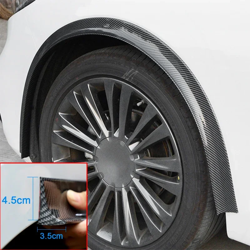 1.5m*4.5cm Carbon Black Car Wheel Eyebrow Arch Trim Lips Strip Fender Extension Moulding Flares Trim Strip Edge Auto Accessories