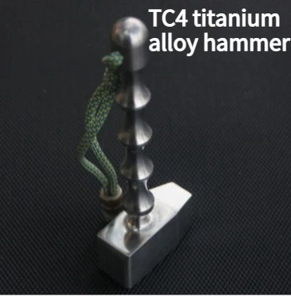 High-end TC4 Titanium Alloy Hammer Portable Window Breaking Pure Titanium Sturdy Hammer Outdoor EDC Tool