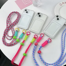 Card Holder Lanyard Phone Case For iPhone 16 Funda iPhone 17 Pro Max 11 15 13 14 Plus 12 Air XR X Xs 7 8 SE 6S  Silicon Cover