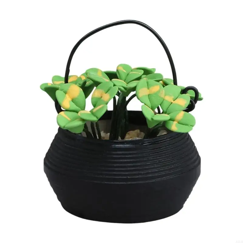 

Delicate Resin Doll House Accessories Flower Pot Plant Model Figurine With Life Like Detail for Scene Setting A2UB