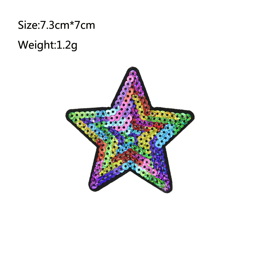 Star Patches Transfer for Clothing Backpacks Jacket Iron-on Stitch Sewing Application Adhesive Thermoadhesive Sequin Applique