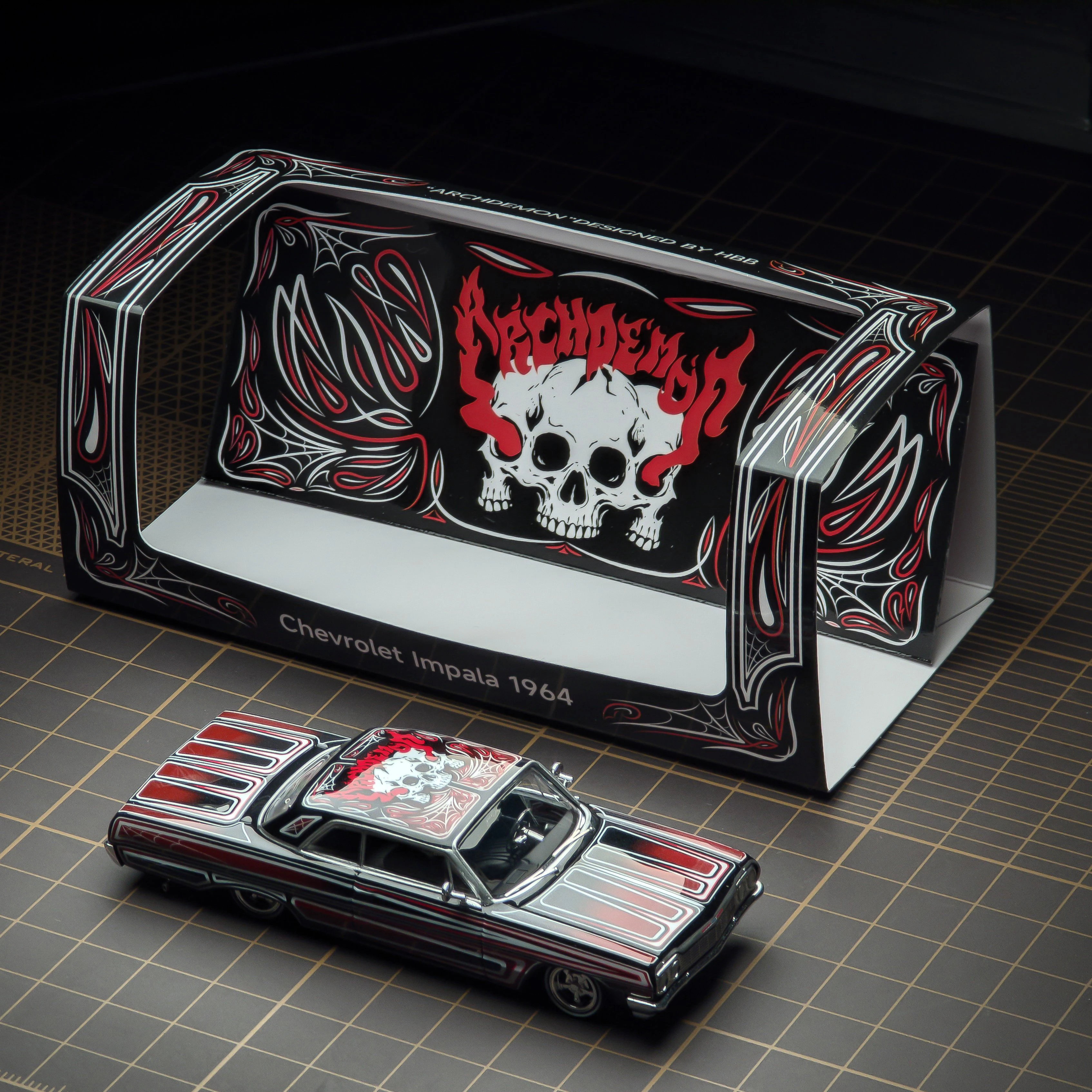 97m 1:64 1964 Impala LowRider Gypsy Rose / ARCHDEMON  Diecast Model Car