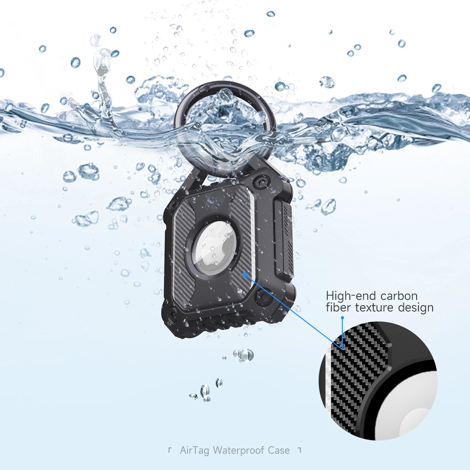 Waterproof Airtag Keychain Holder Case,Screw Full Cover Compatible with Apple AirTag Tracker Key Ring