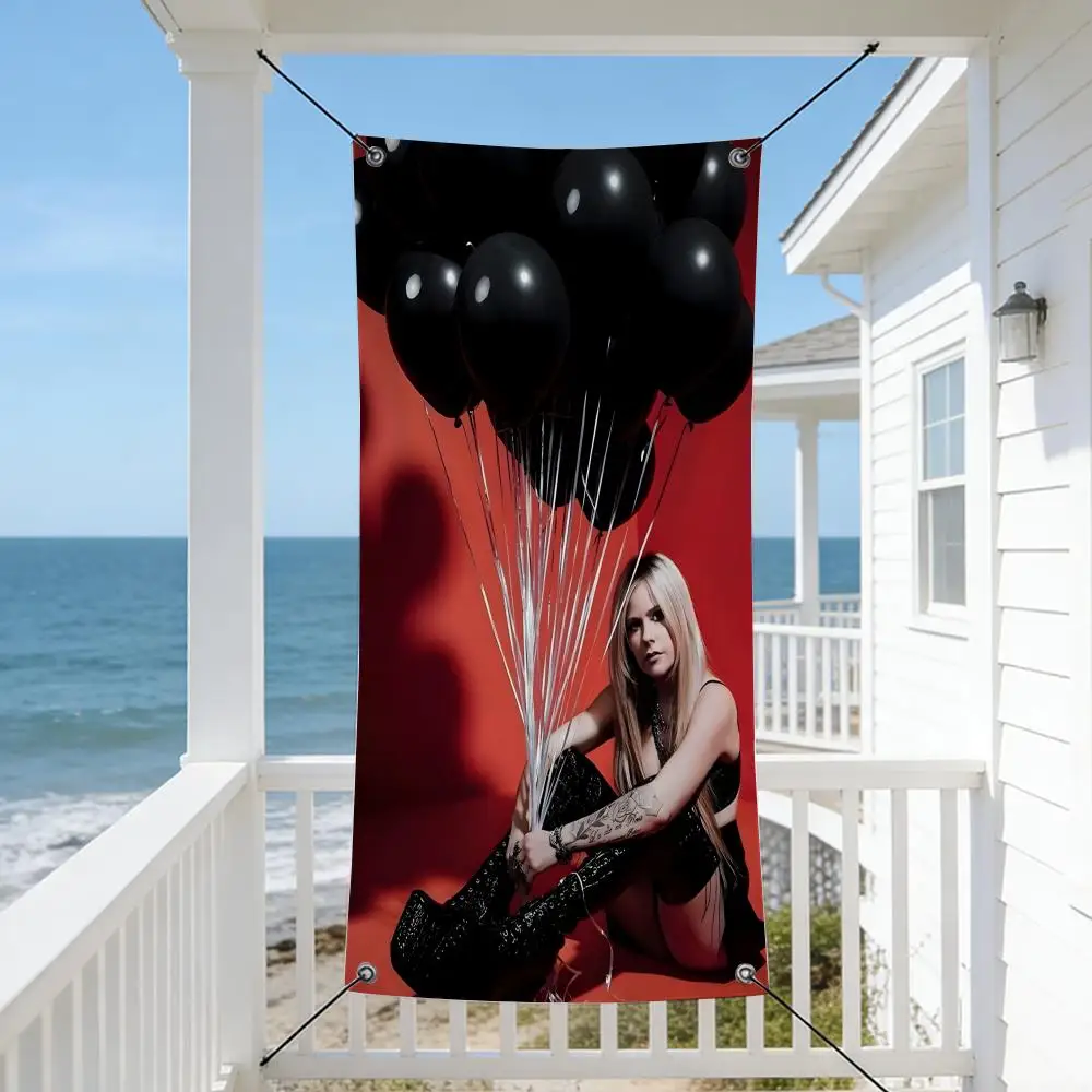 music A-Avril R-Ramona L-Lavigne Flags Cozy Home Flag 4 Grommets Anti-Wrinkle Waterproo  Indoor