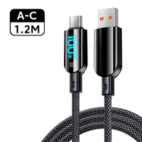 100W USB Cable 66W Fast Charging Charger Digital Display Cable For Xiaomi Huawei Poco Samsung Oneplus Android Phone