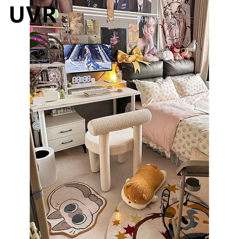 UVR New Household Nail Chair Bedroom Bedroom Vanity Chair Kitchen Living Room Dining Room Chair Girl Lazy Makeup Sofa Chair