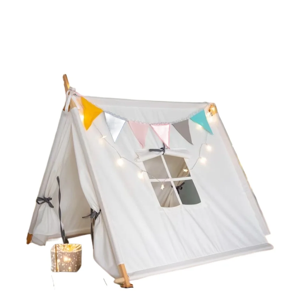 

Wind Valley Foldable Canvas Tent For Kids Indoor Outdoor Single Layer 2-Person Capacity Wholesale Teepee Tent Children's Sleep