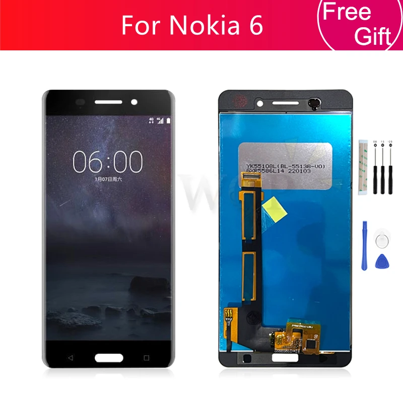 For Nokia 6 LCD Display Touch Screen Digitizer Assembly TA-1043 TA-1045 TA-1050 TA-1054 TA-1068 Replacement Parts