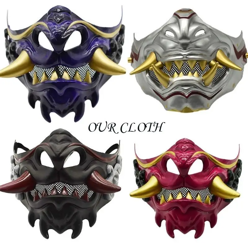 Mascarade masque fête masque diable samurais masque carnival masque half face masque y1ac