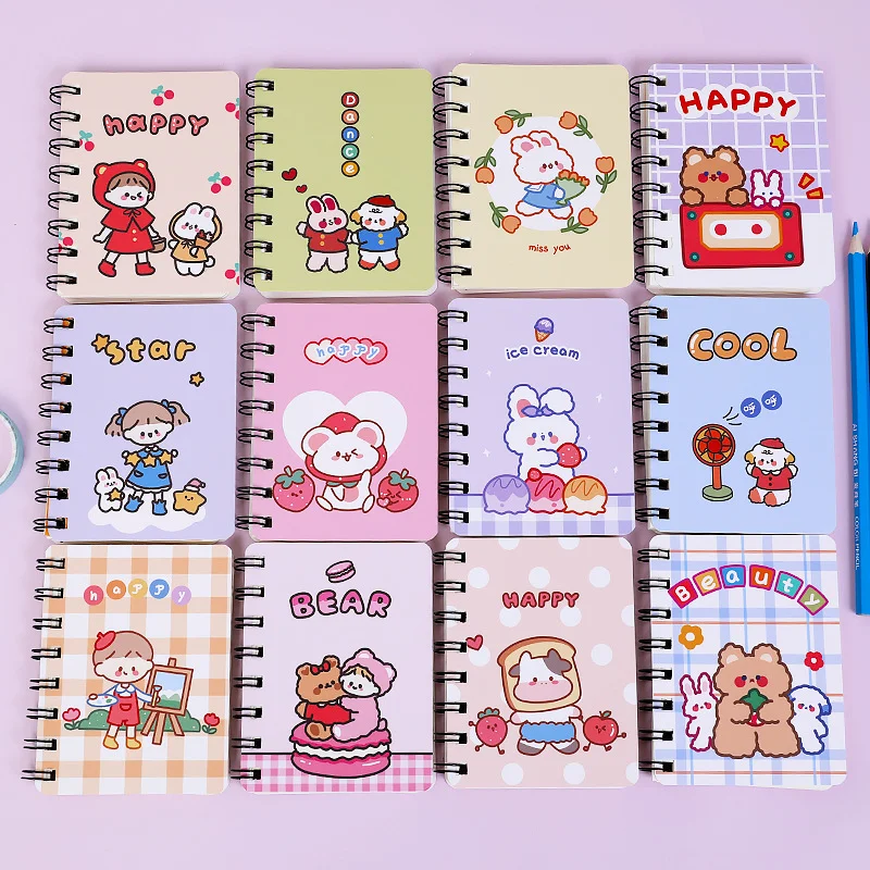 Cartoon Flip A7 Coil Notebook Cute student Portable Notebook Pocket Little Book