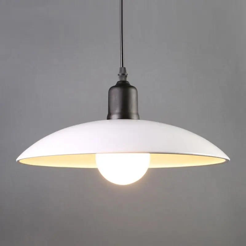 Modern Vintage Industrial Retro Iron Single Head Pan Lid LED Pendant Light for Restaurant Milk Tea Shop Bar Counter Creative