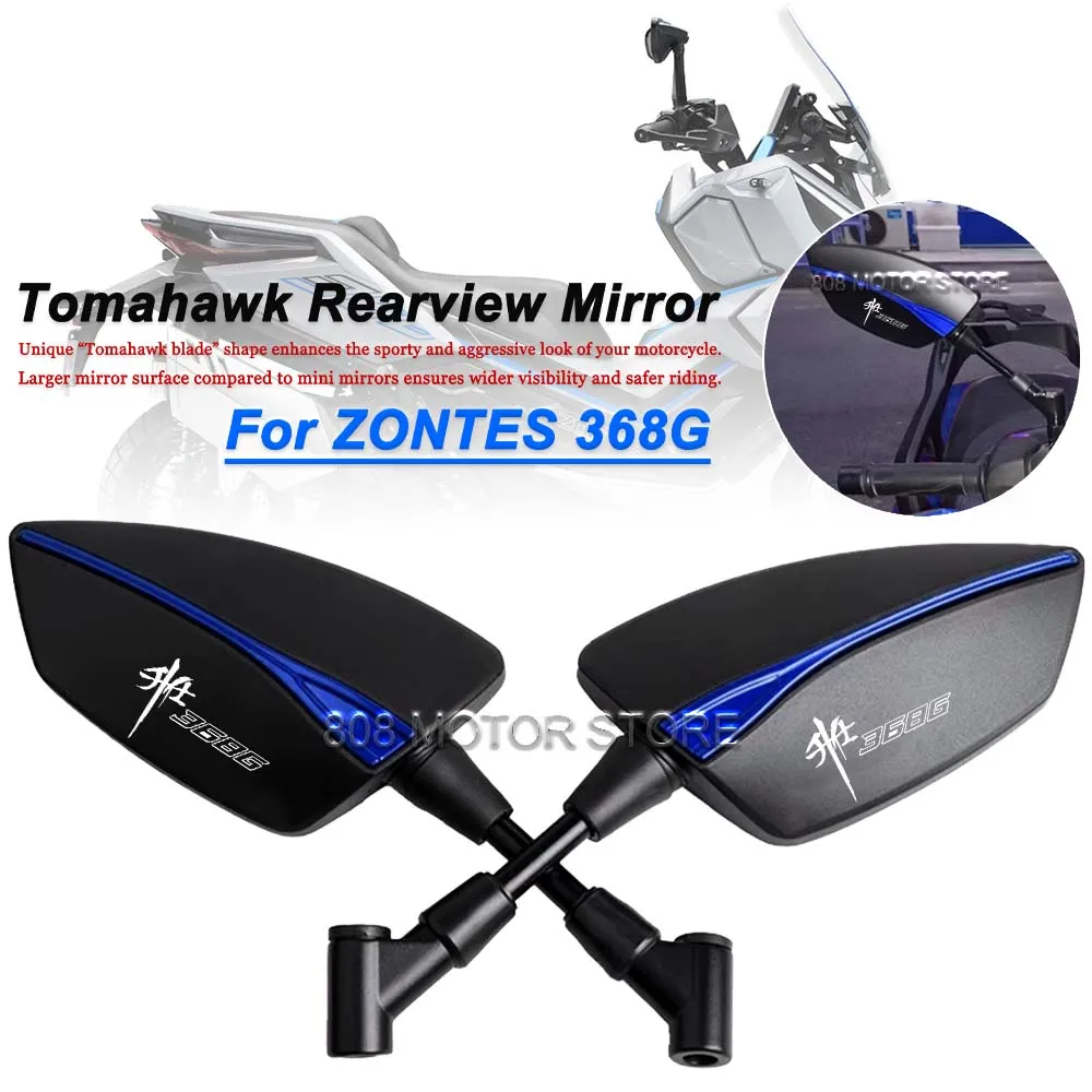 

For Zontes 368G 368g Universal CNC Aluminum Tomahawk Rearview Mirrors 8mm 10mm Motorcycle Side Mirrors
