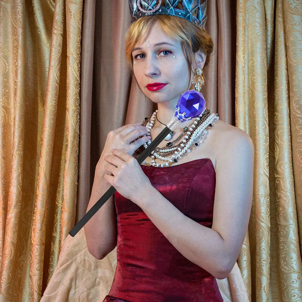 

2Pcs Halloween Cosplay Royal King Wand Cane Prop Role Playing Walking Stick Costume Accessory Decorative Cane Royal King Wand