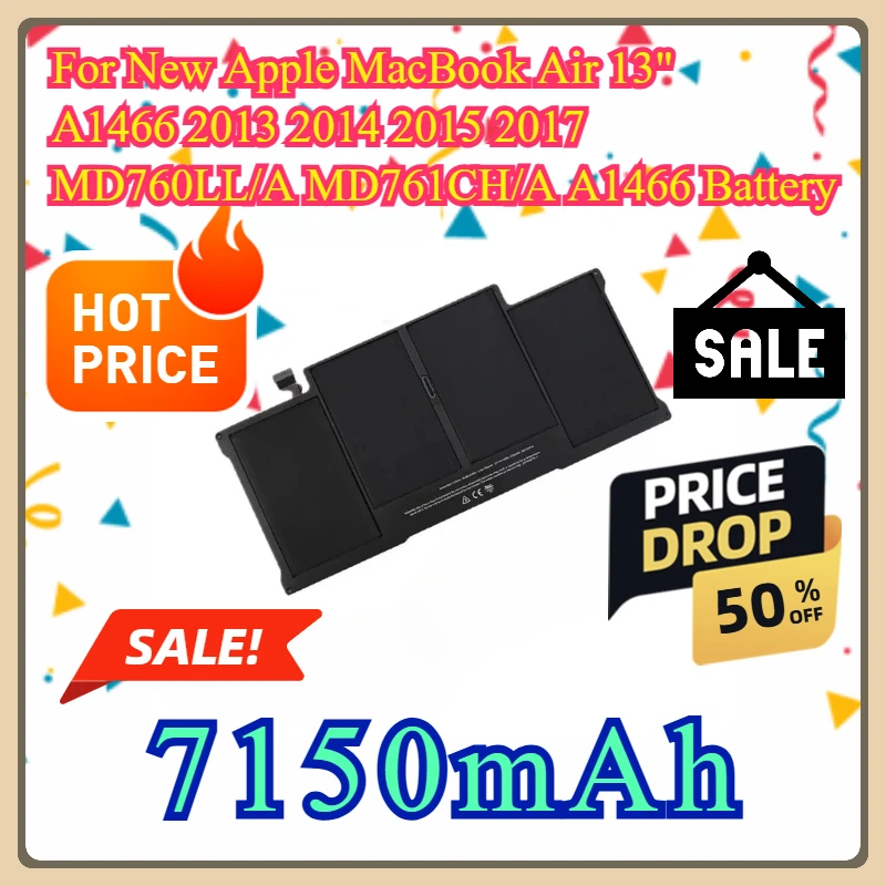 

For New Apple MacBook Air 13" A1466 2013 2014 2015 2017 MD760LL/A MD761CH/A A1466 Battery