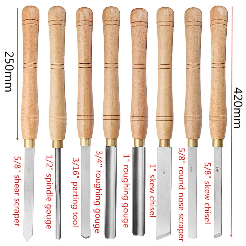 

Wood Chisel Set Lathe Chisel Wood Turning Tool High Speed Steel Engraving Bit Hand Tools