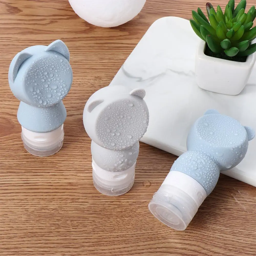Portable Silicone Refillable Bottle Cartoon Cute Empty Travel Packing Press for Lotion Shampoo Cosmetic Squeeze Containers