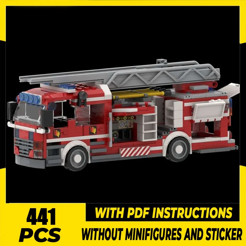 

Fire Fighting Vehicle Moc Building Blocks Modular Modern Fire Truck Bricks Model DIY Assembly Construction Toy Holiday Gifts