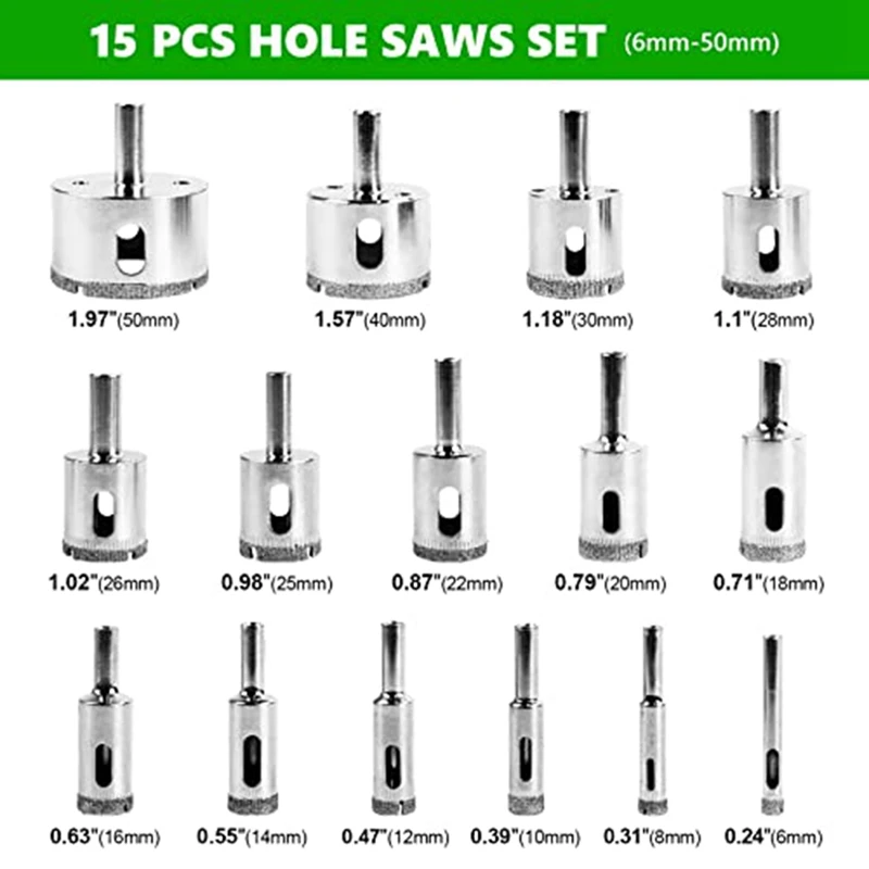 Imagem -03 - Diamante Buraco Saw Kit com Dupla Ventosas Guia Conjuntos de Brocas Jig Fixture Broca Oca Fácil de Usar mm a 83 mm 17 Pcs
