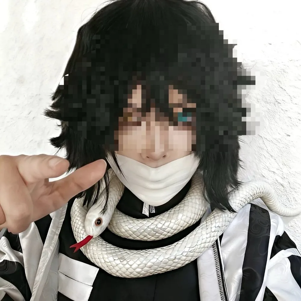Anime Cosplay Iguro Obanai Face Mask Angels Death Isaac Foster Cosplay Costume Bandage Mask Roleplay Masquerade Masks New view 6