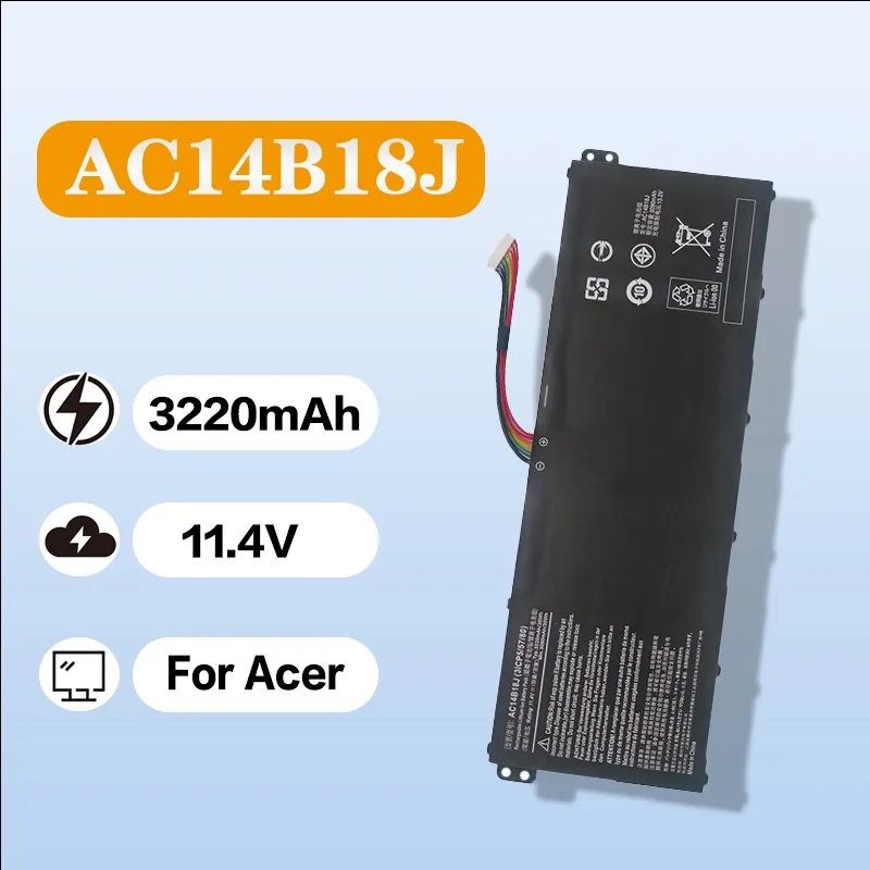 

Laptop Battery AC14B18J for Acer V5-132/V5-122/V3-111 (PN15Q3, MS2394) 11.4V 3220mAh Replacement Notebook Battery
