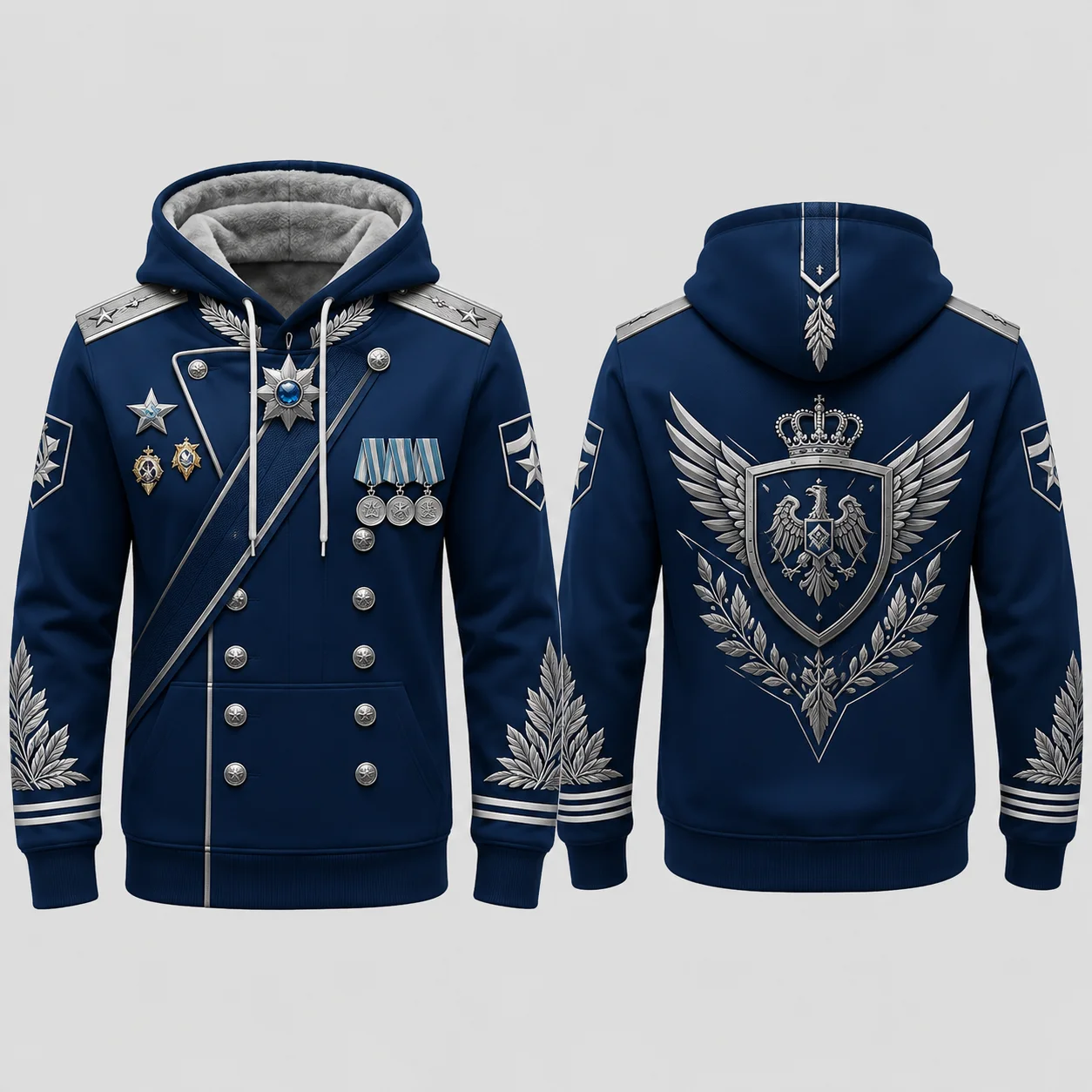 Mens Royal Guard Uniform 3D Print Hoodie Polyester Long Sleeve Pullover Costume Streetwear Sweatshirt