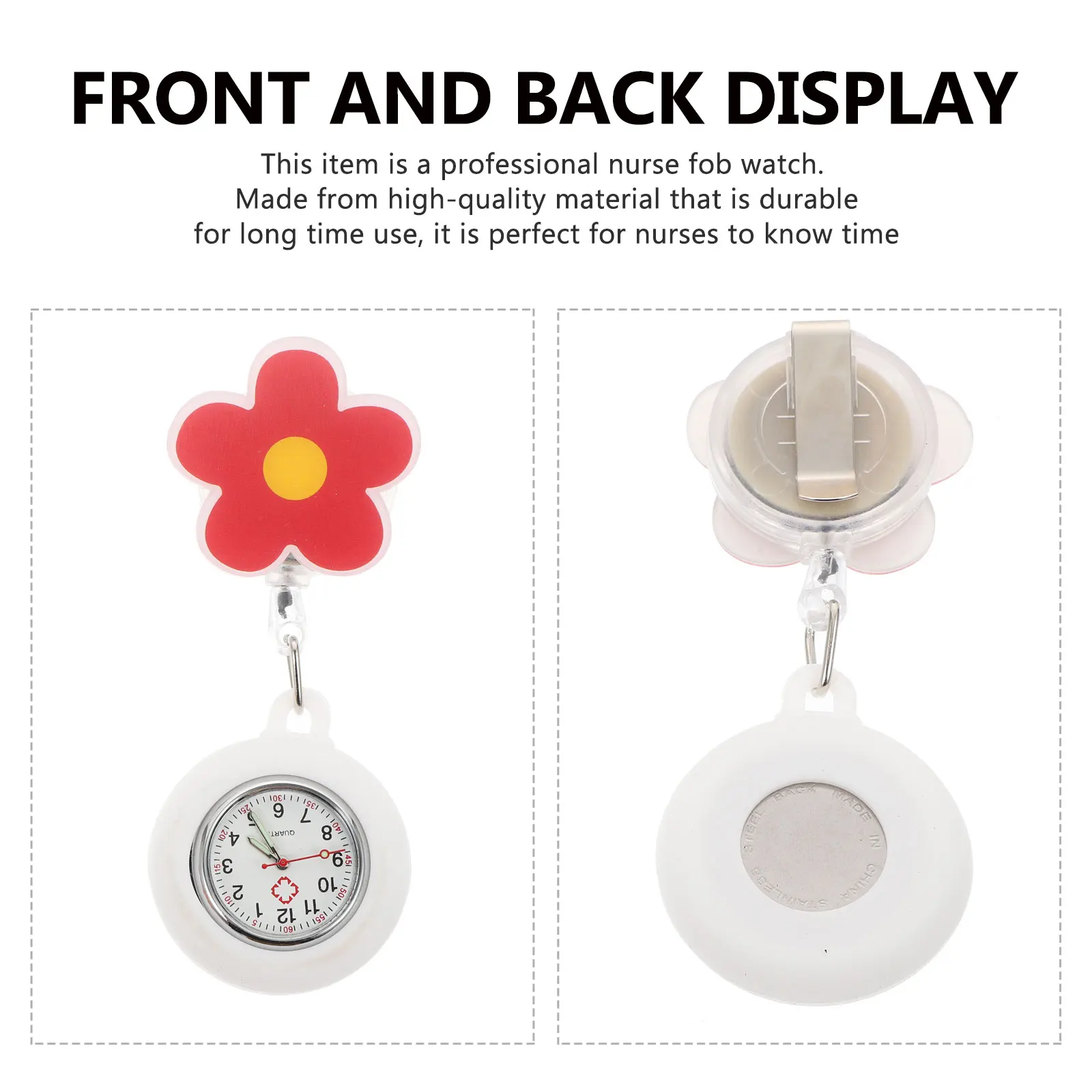 Quality Zinc-Alloy Nurse Pocket Watch Electronic Clip Watch Stylish Cartoon Design Portable Accurate