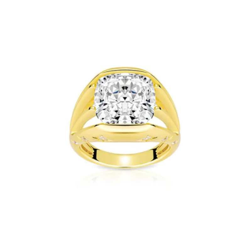 Bellux 925 Silver Synthetic Zircon Ring Star White Diamond Square Multi Layer Arm Luxury Gold Ring