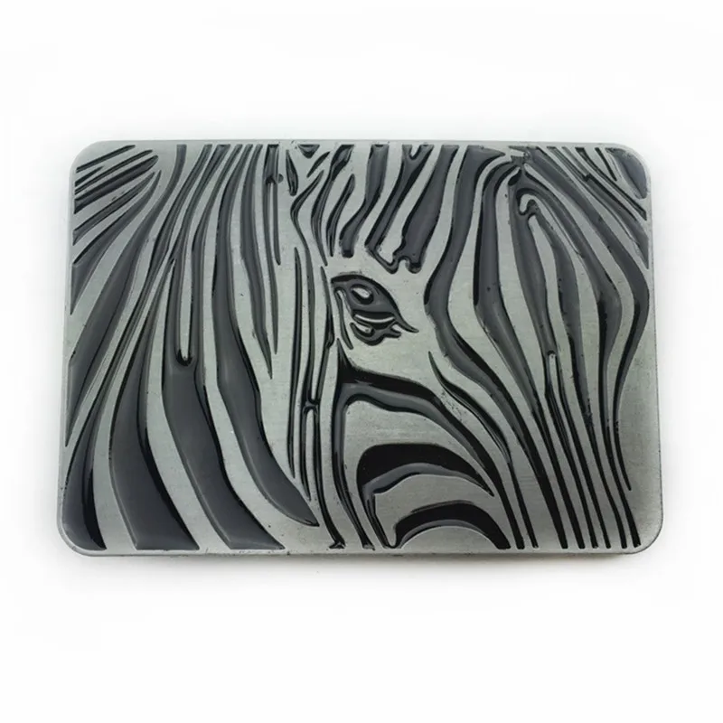 Zinc alloy western cowboy zebra leather belt buckle, casual antique zebra belt buckle