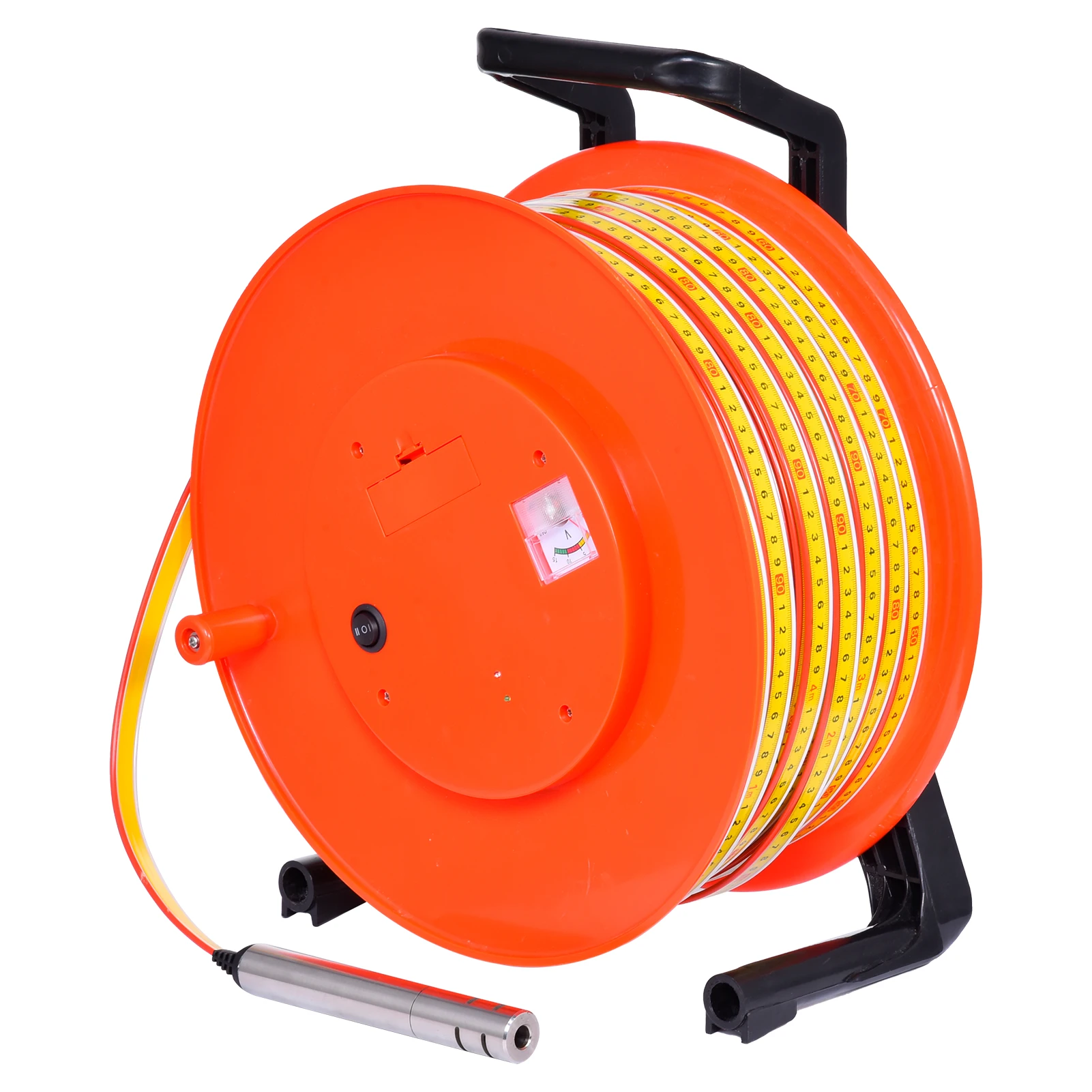 

30m/100m Water Depth Gauge for Well, Battery Powered Electronic Water Meter with Stainless Probe Borehole,Reservoir, Pipe & Tank