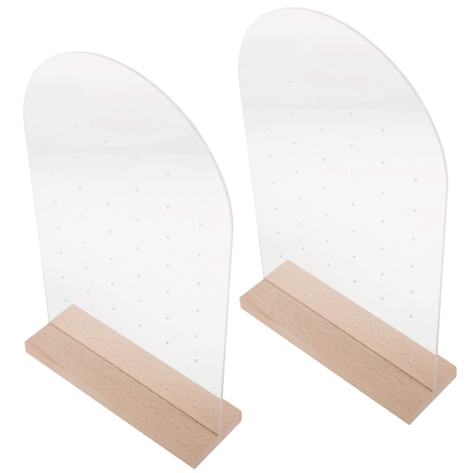 

2 Pcs Earring Display Stand Jewelry Ear Studs Display Stand Holder Wooden Base Ear Studs Rack Organizer Storage Solution