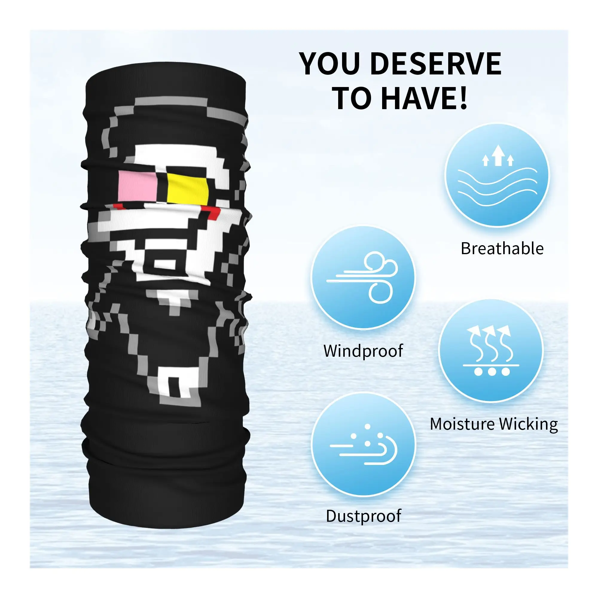 Deltarune الفصل 2 Spamto باندانا غطاء الرقبة المطبوعة التفاف وشاح دافئ عقال ركوب للجنسين الكبار يندبروف