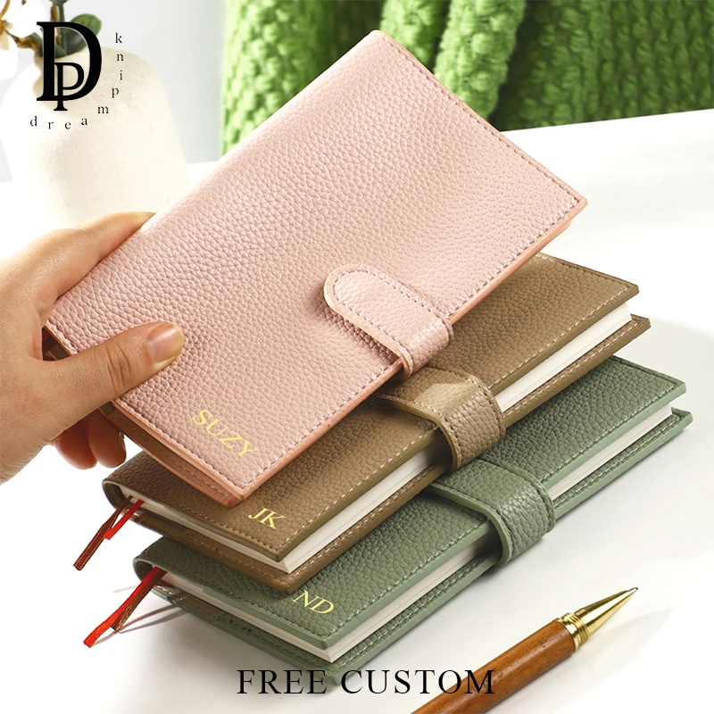 A6 Engrave Name Schedule Planner Business Office Notebook Leather Cover Luxury Notepad Calendar Personalized 2026 Plan Book Gift
