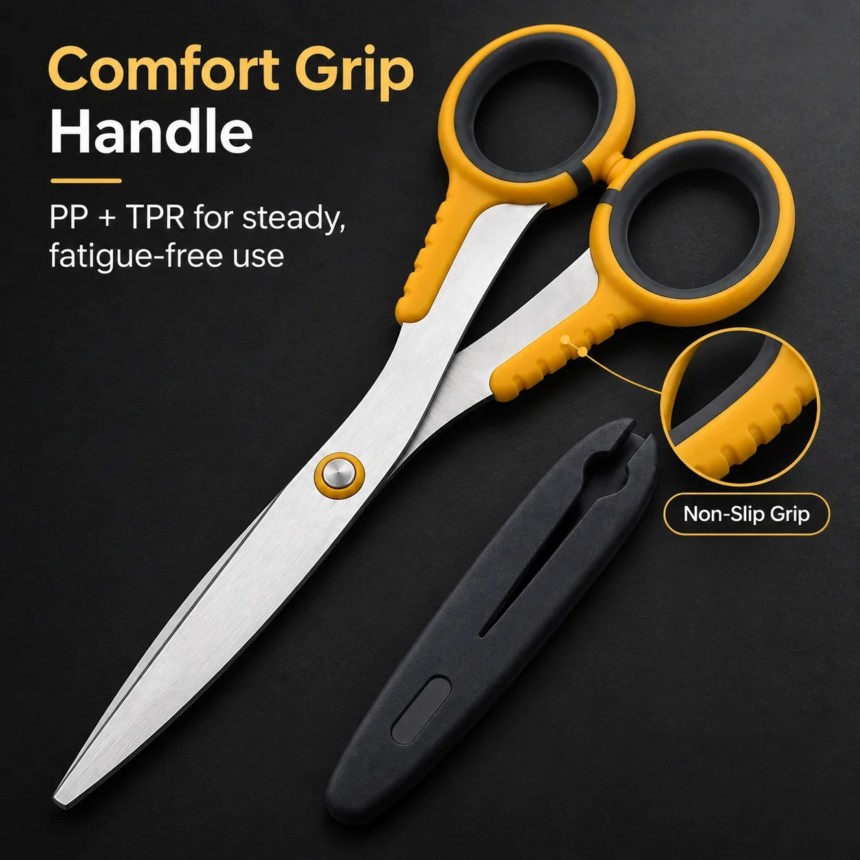 Stainless Steel Office Scissors with Cover, Student Paper Cutting Scissors, Small Children Scissors for Home Use