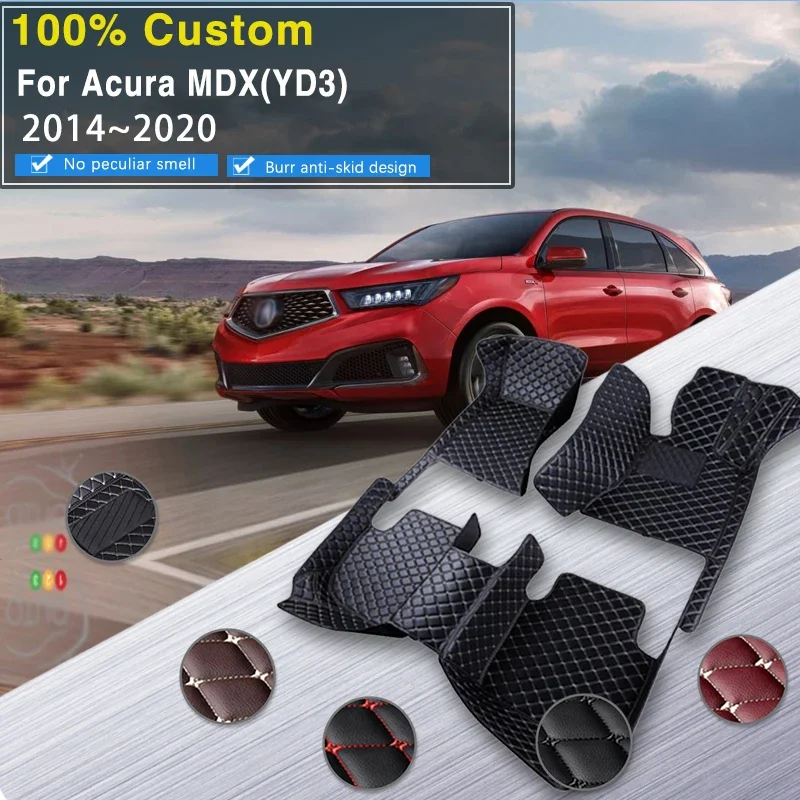 

Quality RHD Car Mats For Acura MDX YD3 MK3 2014~2020 Auto Carpet Pad Leather Floor Mat Durable Rugs Interior Parts Car Accessori