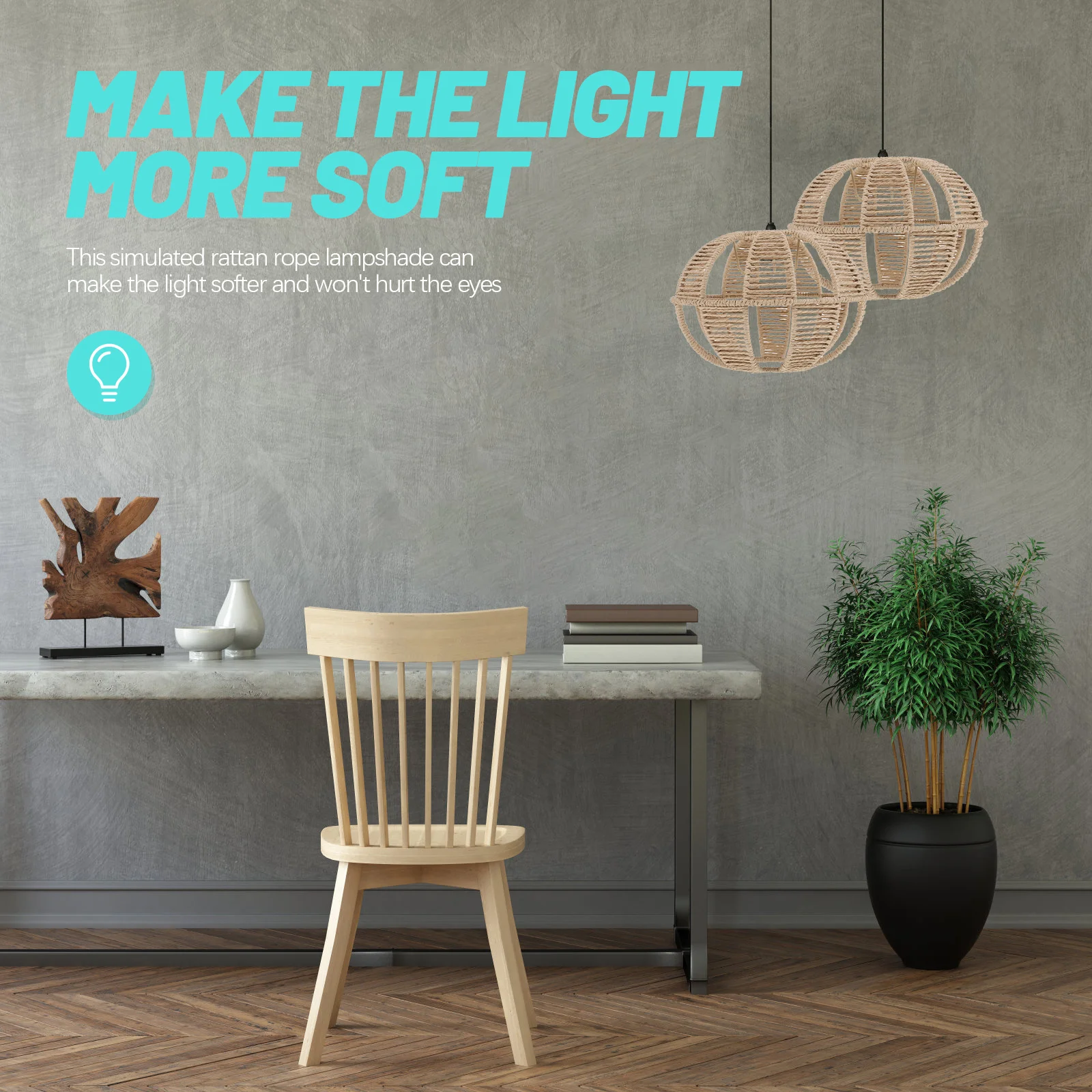 

Retro Lamp Shade Simulated Rattan Weaving Design Soft Light Ceiling Lamp Cover For Home Cafe Wedding Decoration Lighting Supply