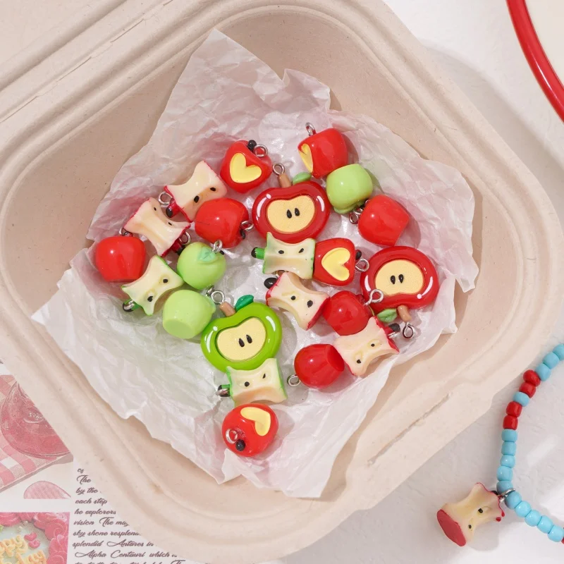 1pc Resin Apple Charms 13x14mm Multicolor DIY Jewelry Making Supplies for Earrings Necklaces Bracelets Hair Accessories