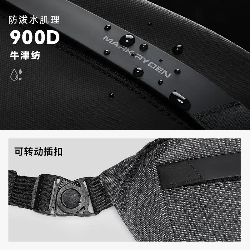 Mark Ryden  Multifunction Crossbody Bags Men Chest Bag Short Trip Water Repellent Shoulder Bag Male Casual Messengers Bag