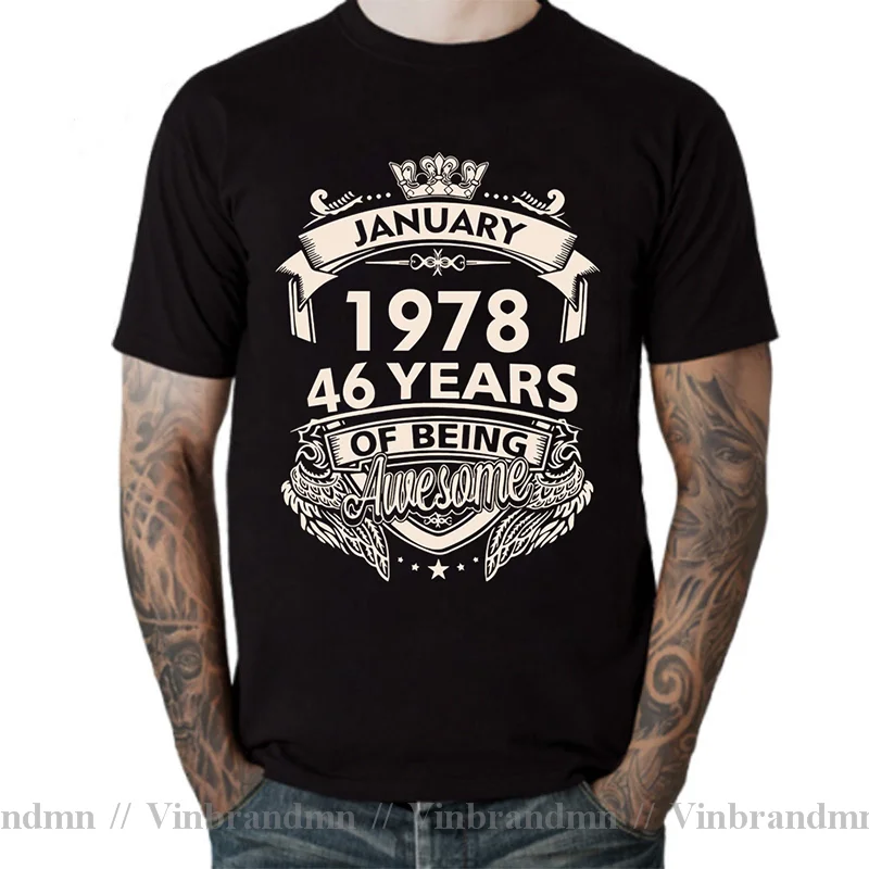 Awesome Made In 1978 November September October December January Febuary March April May June July August 46 Years Birth T Shirt