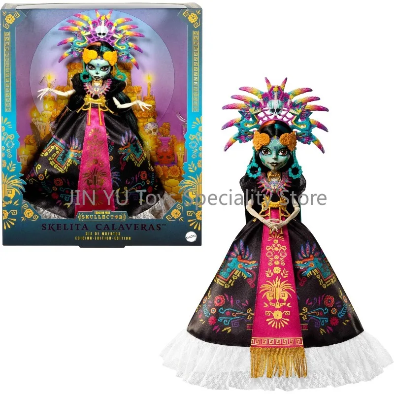 Original Monster High Collectortion Doll Limited Edition Elvira Skelita Calaveras Howliday Fully Posable Fashion Dolls Model Toy