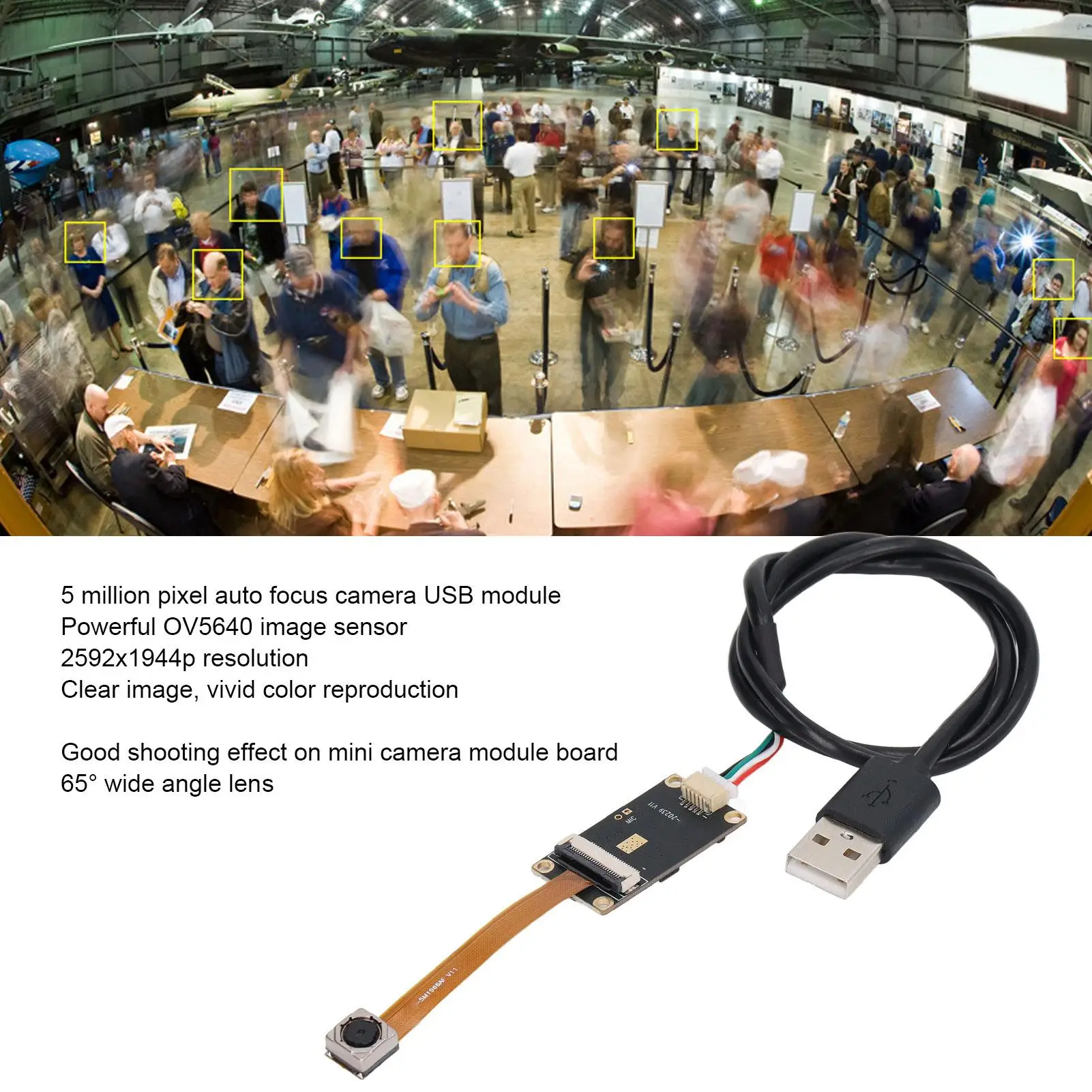 5MP HD Autofocus USB Camera Module with OV5640 Video Webcam Board and Digital Microphone