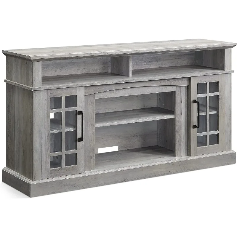 Traditional 58 Inch Rustic Wood TV Stand & Media Entertainment Center Console Table for TVs up to 65 Inches with Open Storage