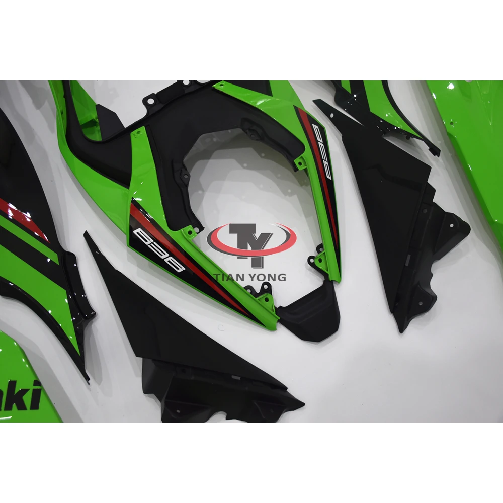 Motorcycle For ZX6R 636 2024 2025 ZX 6R Full Fairing Kit Bodywork Cowling Green floral red KRT print line design