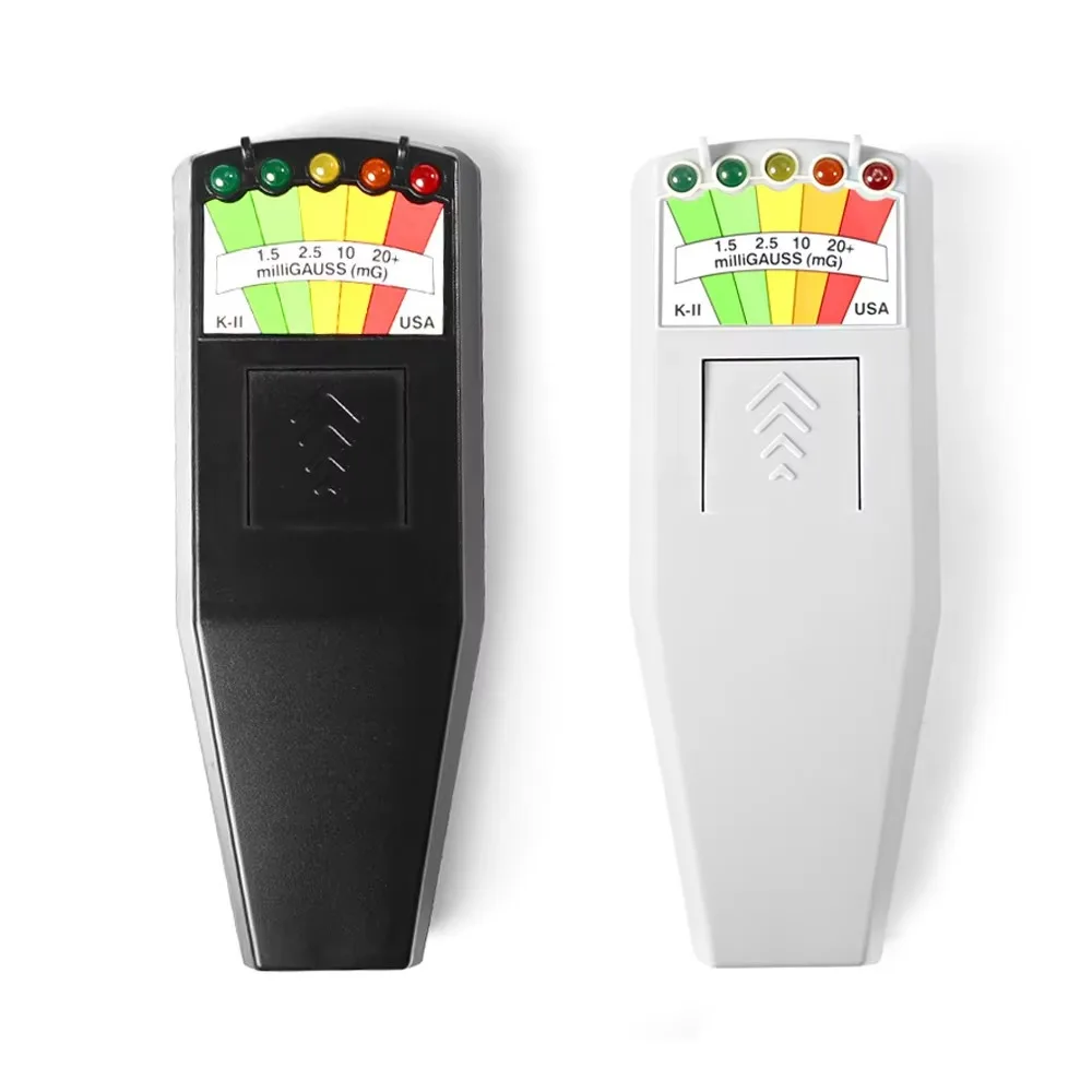 Misuratore EMF a 5 LED con 4 movimenti luminosi Palline per gatti Misuratore di radiazioni di campo elettromagnetico 50Hz-2000MHz Kit di attrezzature per la caccia ai fantasmi